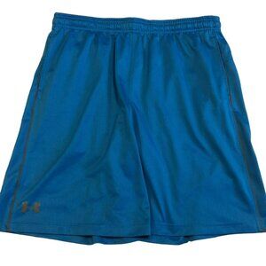 Under Armour Heat Gear Mens Athletic Shorts Sz XL Blue Drawstring Pockets